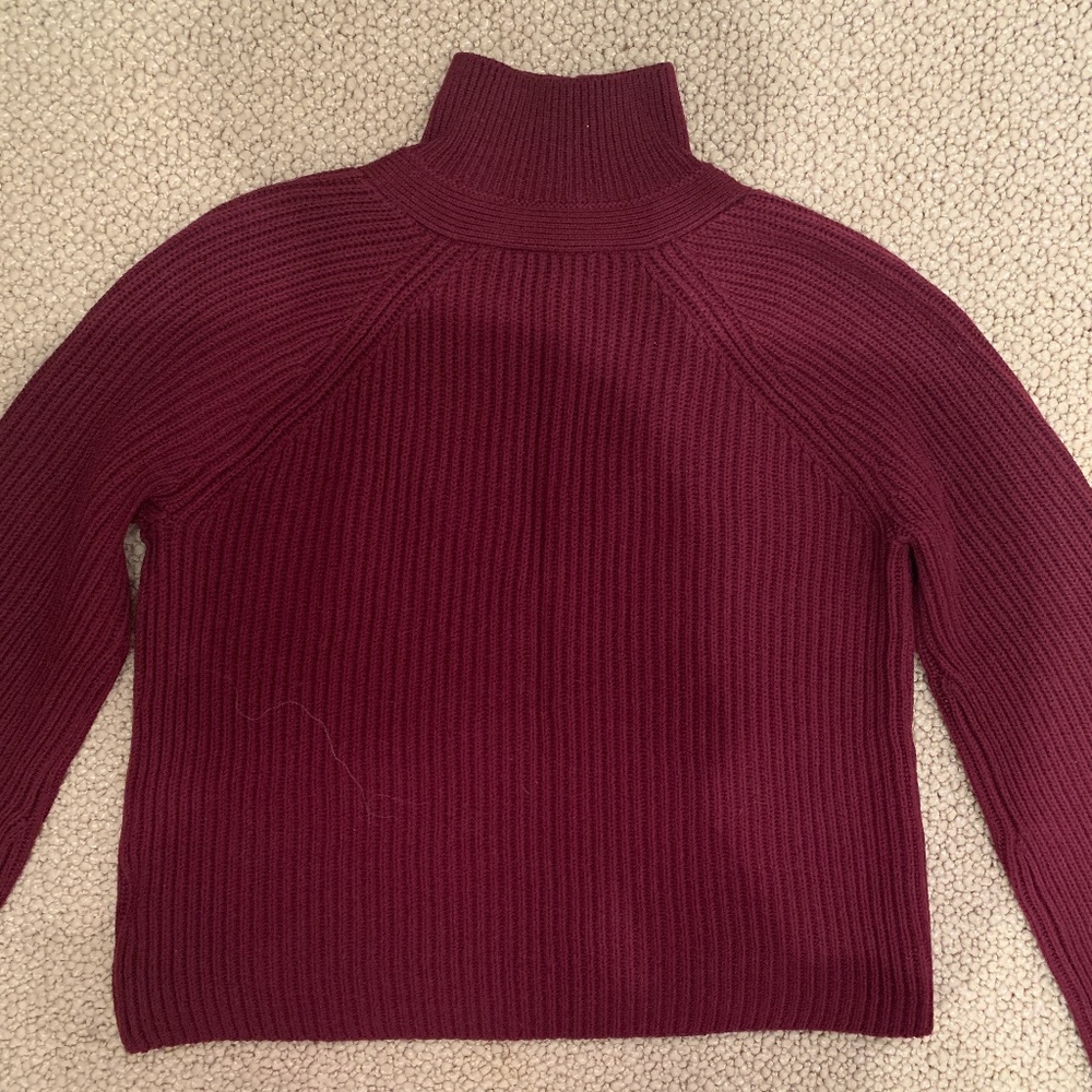 Intermix Burgundy Knit V-Neck - Picture 4 of 4